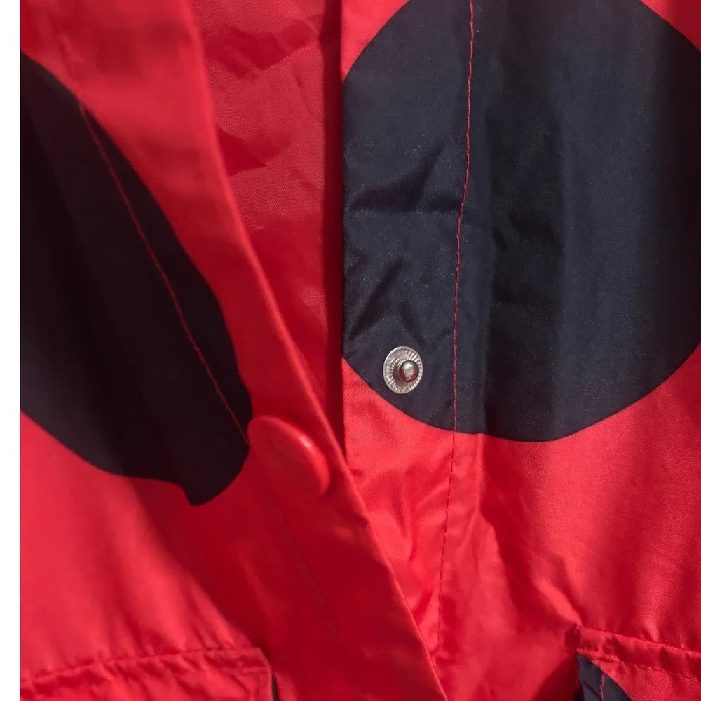 Carter's Girls Red Black Polka Dot Ladybug Raincoat Hooded Jacket 7-8 XL